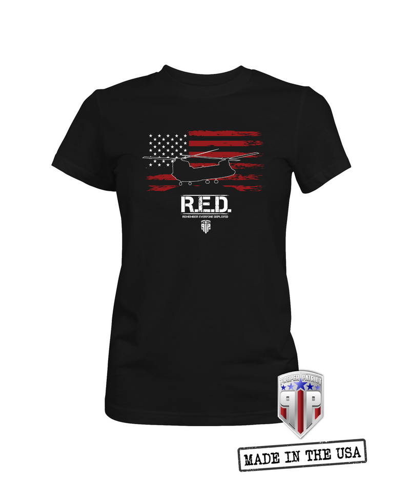 RED Friday Military Operations - Remember Everyone Deployed - Women's Patriotic Shirts