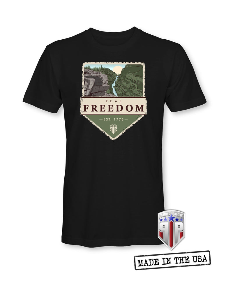 Real Freedom- American Outdoor Apparel - USA Shirt - Patriotic Shirts for Men