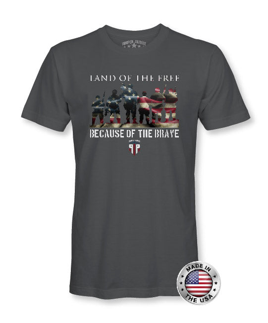Land Of The Free Because Of The Brave - American Flag Shirt - Patriotic Shirts for Men - Proper Patriot