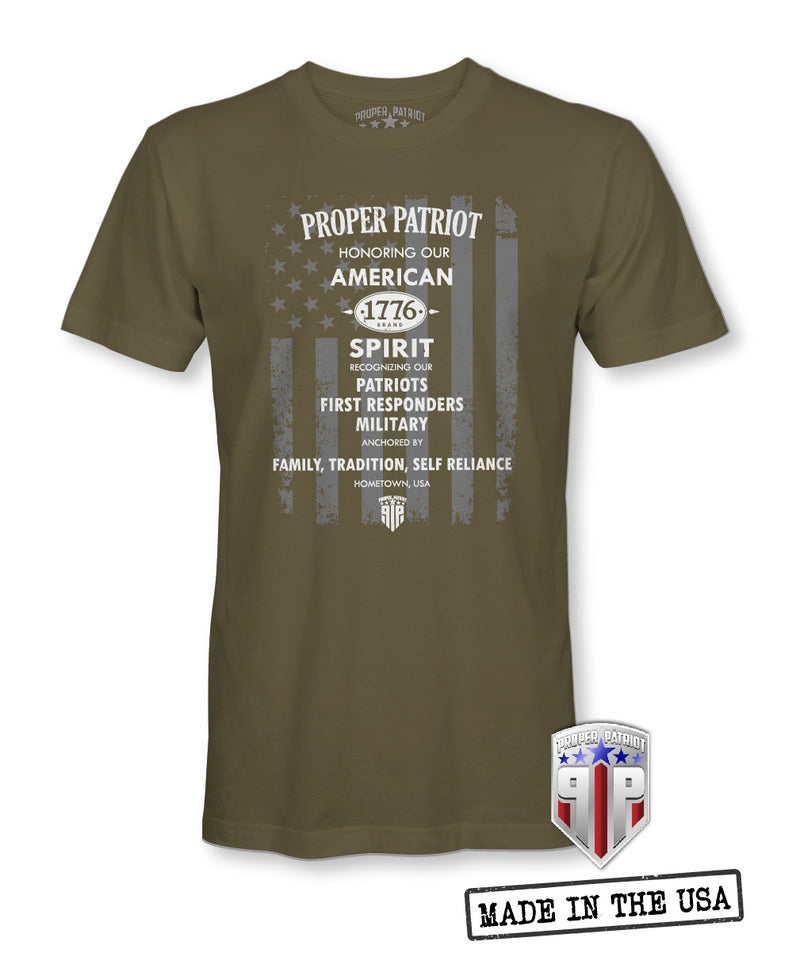 Honoring Our American Spirit - American Flag Shirt - Patriotic Shirts for Men - Proper Patriot