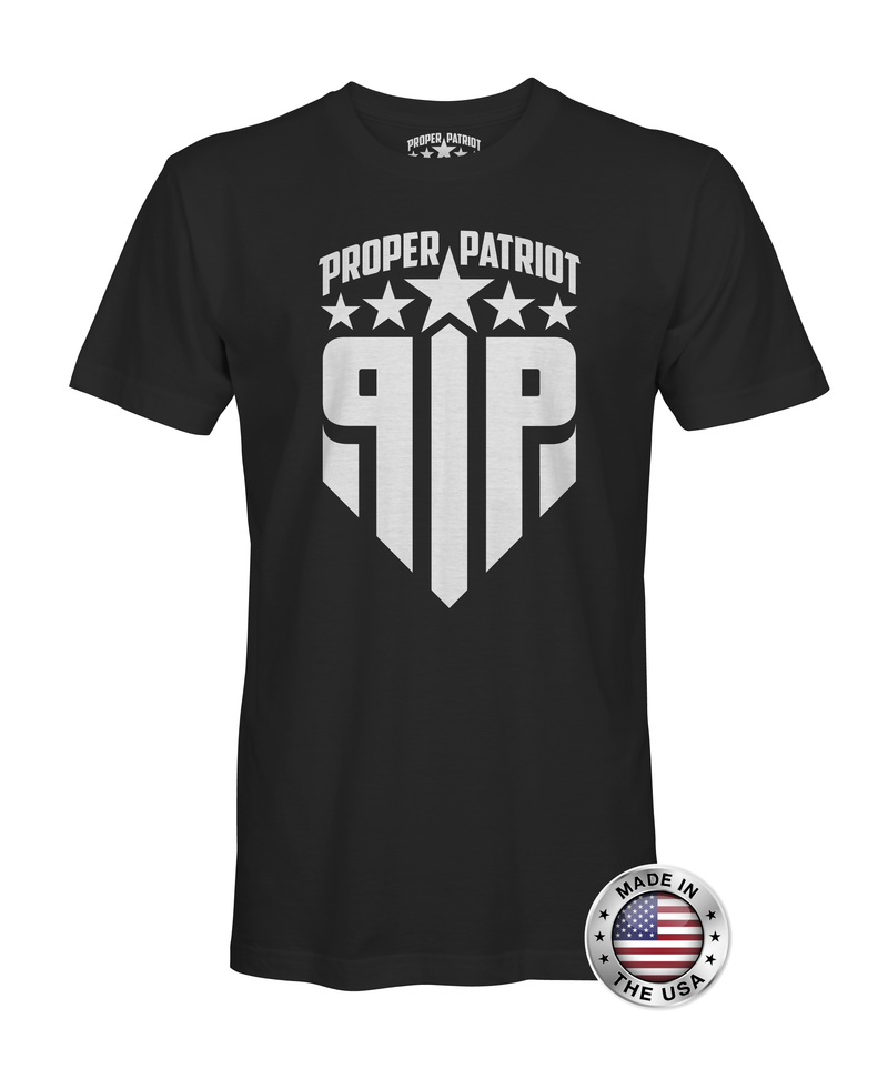 White Proper Patriot Logo - Patriotic Shirts for Men - Proper Patriot