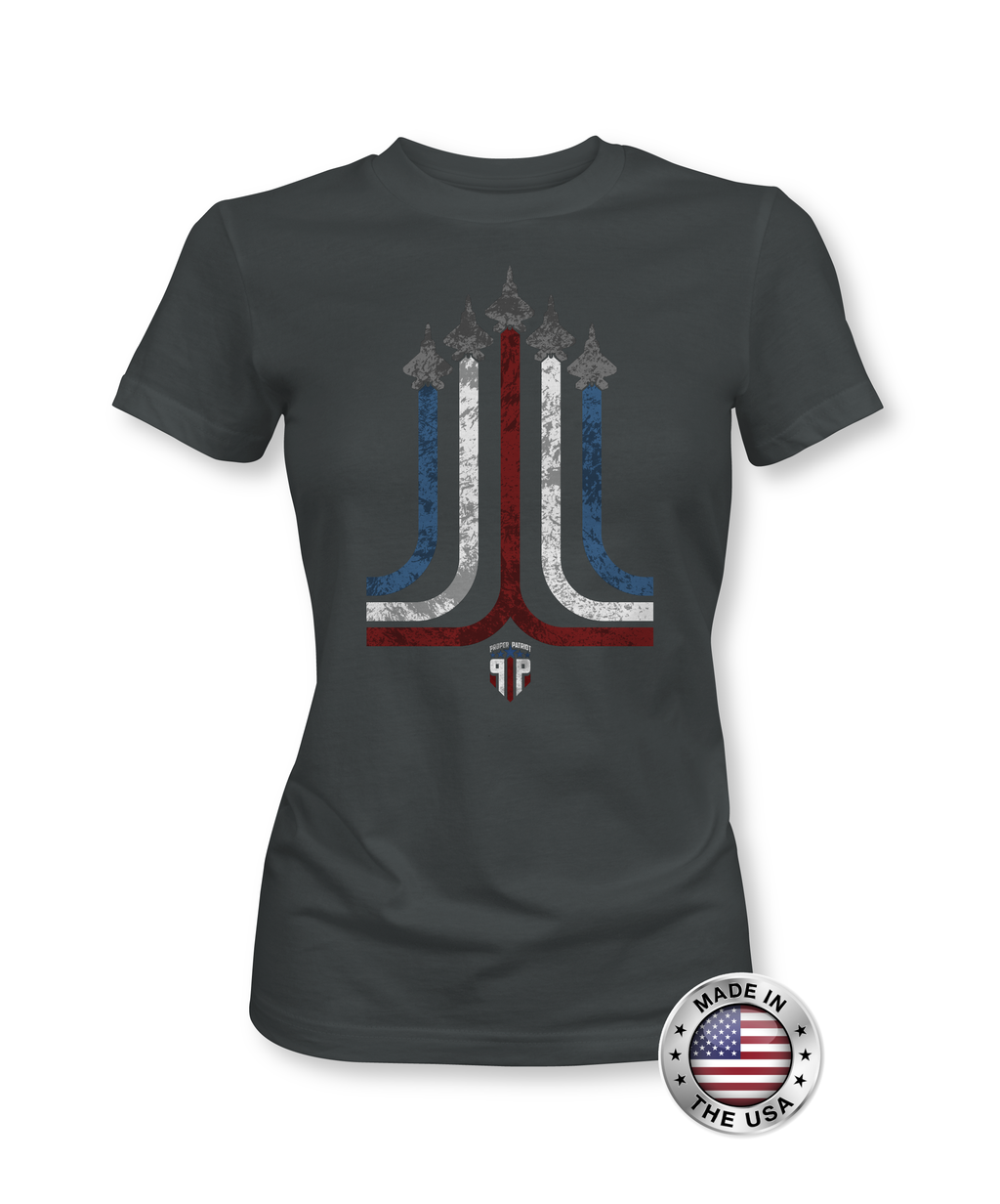 Jet Stream - USA Shirt - Red White and Blue - Women's Patriotic Shirts - Proper Patriot