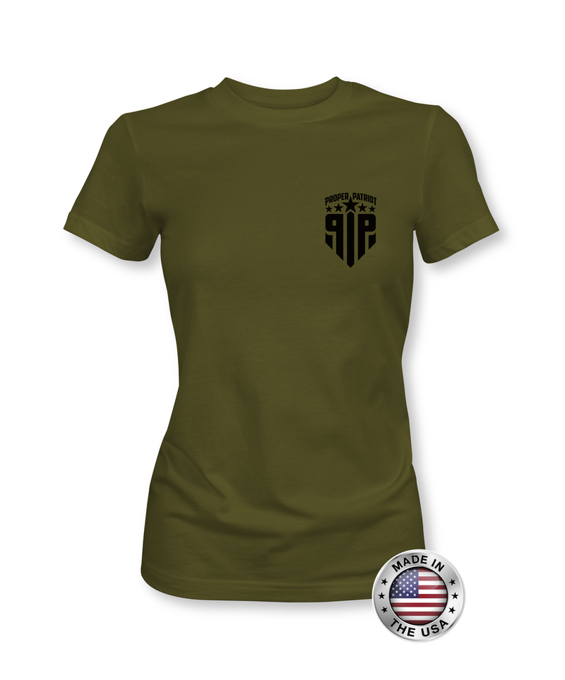 Basic Small Black Proper Patriot Logo - Women's Patriotic Shirts - Proper Patriot