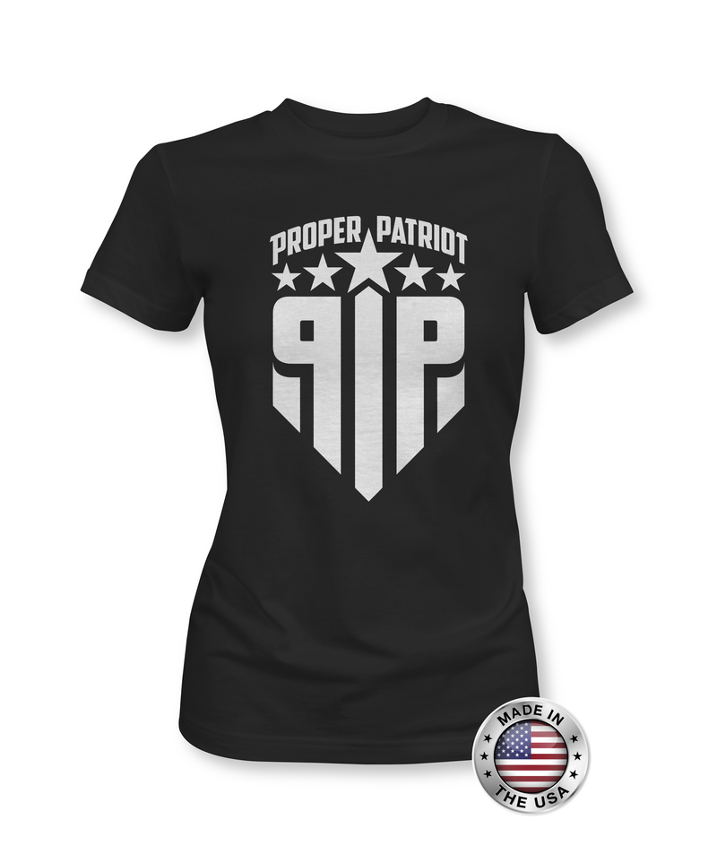 White Proper Patriot Logo - Women's Patriotic Shirts - Proper Patriot